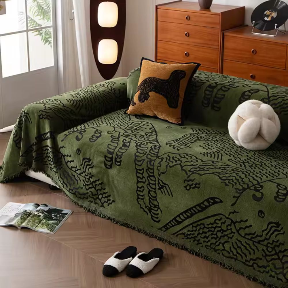 Naturals Sofa Cover - Microfiber, Artistic Botanical Design