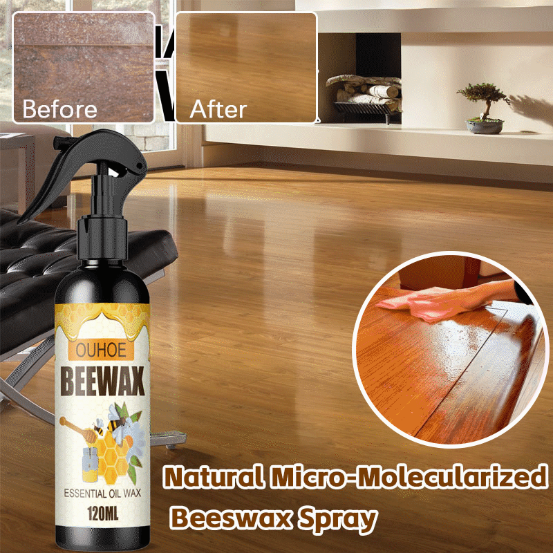 Beeswax Furniture Polish Spray, Non Toxic Wood Polish for Cabinets, Furniture Cleaner, Wood Wax for Treated Surfaces