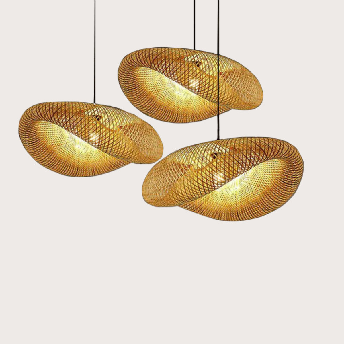 Natural Elegance | Rattan Pendant Light with Adjustable Height | Organic Bamboo Design for Cozy Kitchen Pendant Lighting
