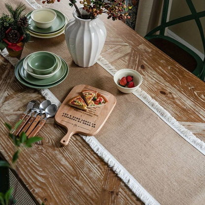Natural Jute Table Runner – Rustic Bohemian Elegance for Dining and Events