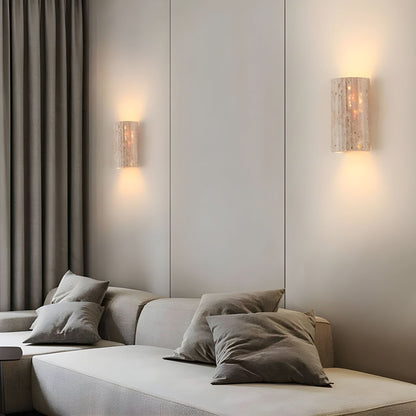Modern LED Wall Sconce with Textured Natural Stone Design