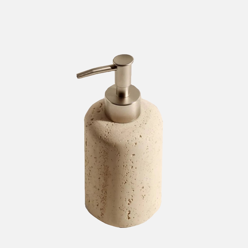 Natural Travertine Stone Bathroom Accessories Set – Elegant Beige Finish