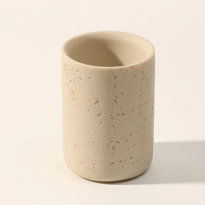 Natural Travertine Stone Bathroom Accessories Set – Elegant Beige Finish