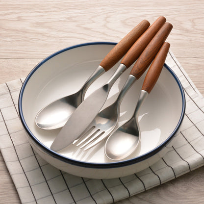 Natural Wood and Stainless Steel Flatware Set – Stylish Dining Essentials