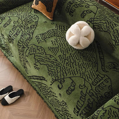 Naturals Sofa Cover - Microfiber, Artistic Botanical Design