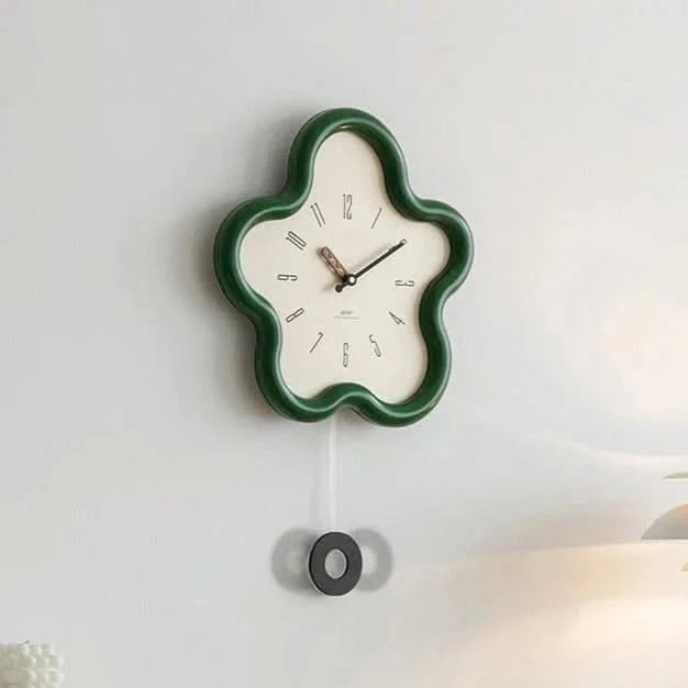 Nature's Touch | 3D Floral Wall Clock with Silent Pendulum | Eco-Friendly Design for Tranquil Spaces