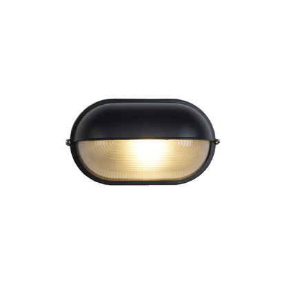 Industrial Outdoor Wall Light with Ribbed Glass Shade – Weatherproof Porch & Patio Sconce for Entryways, Doorways & Garden Lighting