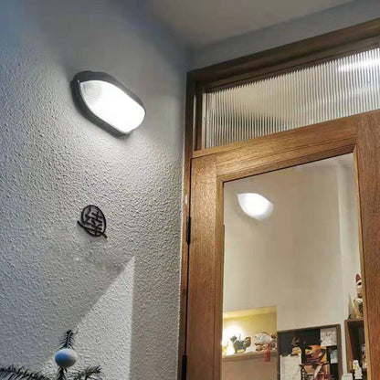 Industrial Outdoor Wall Light with Ribbed Glass Shade – Weatherproof Porch & Patio Sconce for Entryways, Doorways & Garden Lighting
