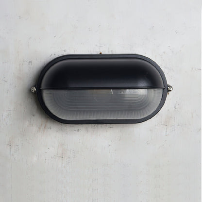 Industrial Outdoor Wall Light with Ribbed Glass Shade – Weatherproof Porch & Patio Sconce for Entryways, Doorways & Garden Lighting