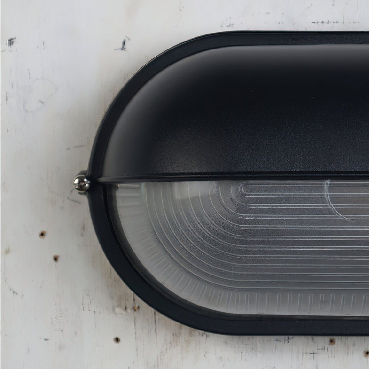 Industrial Outdoor Wall Light with Ribbed Glass Shade – Weatherproof Porch & Patio Sconce for Entryways, Doorways & Garden Lighting