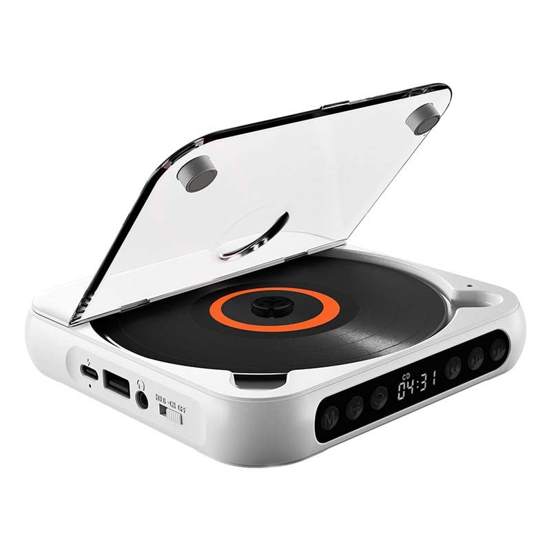 Portable CD Player with Bluetooth 5.3 Wireless Connectivity, USB-C Charging, Compact Lightweight Music Player for Headphones and Speakers, S