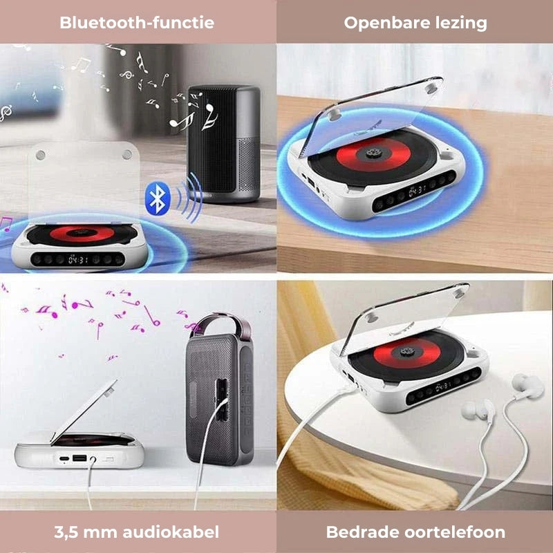 Portable CD Player with Bluetooth 5.3 Wireless Connectivity, USB-C Charging, Compact Lightweight Music Player for Headphones and Speakers, S