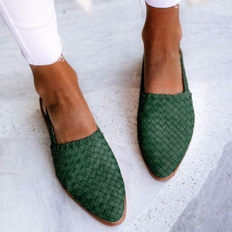 Woven Slingback Sandals Low Wedge Heel Cushioned Footbed Slip-On Summer Shoes for Women Everyday Comfort Flexible Sole
