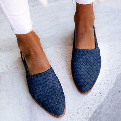 Woven Slingback Sandals Low Wedge Heel Cushioned Footbed Slip-On Summer Shoes for Women Everyday Comfort Flexible Sole