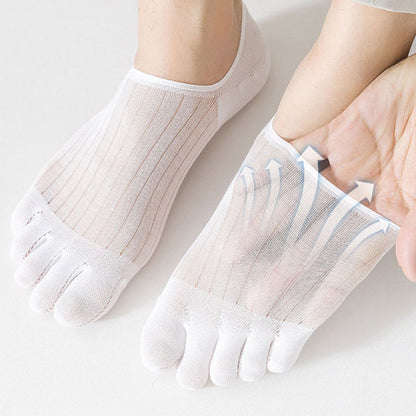 Low-Cut Toe Socks with Grip for Women & Men – Five-Toe Design, Non-Slip Liner Socks for Loafers, Flats & Sneakers
