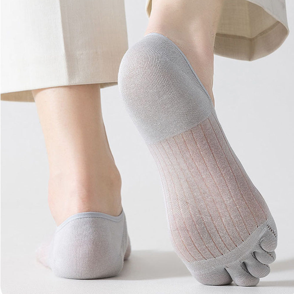 Low-Cut Toe Socks with Grip for Women & Men – Five-Toe Design, Non-Slip Liner Socks for Loafers, Flats & Sneakers