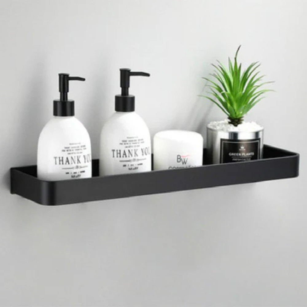 No-Drill Aluminum Bathroom Shelf – Space-Saving Wall Organizer for Shampoo & Toiletries