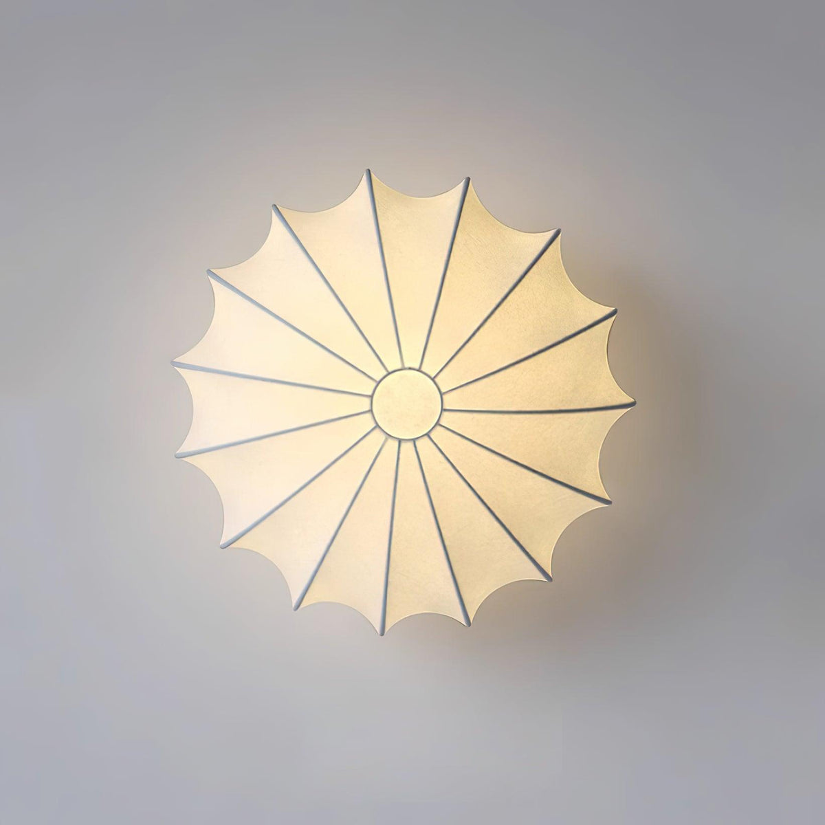 Flush Mount Pendant with Silk Shade White Metal Base for Bedroom Living Room Hallway Soft Glow E26 Socket 40W Compatible Wall or Ceiling Ins