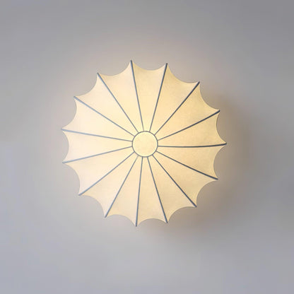 Flush Mount Pendant with Silk Shade White Metal Base for Bedroom Living Room Hallway Soft Glow E26 Socket 40W Compatible Wall or Ceiling Ins