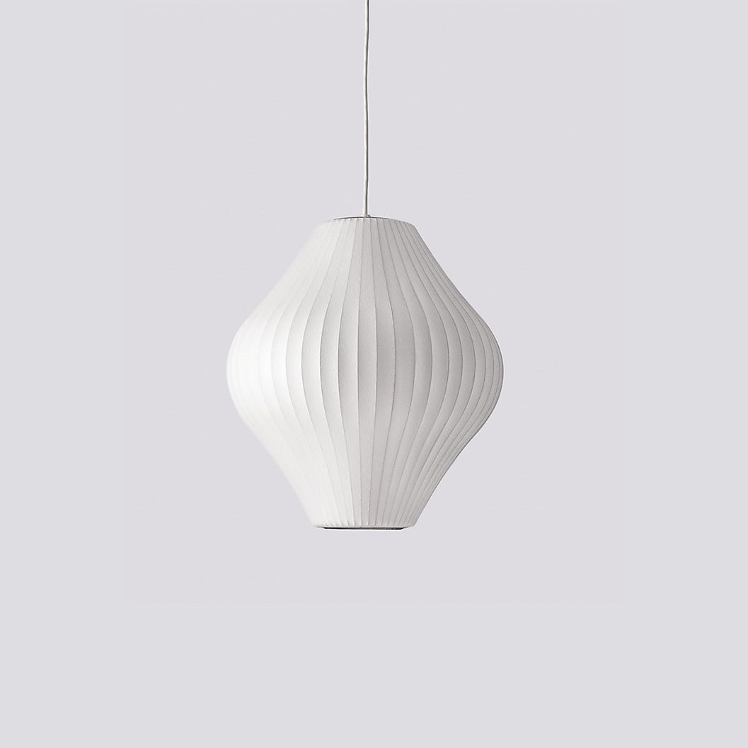 Steel Wire Silk Shade Ceiling Light 20 in White for Kitchen Island Dining Room Modern Pendant Lamp Hanging Fixture Adjustable Cord E26 Base