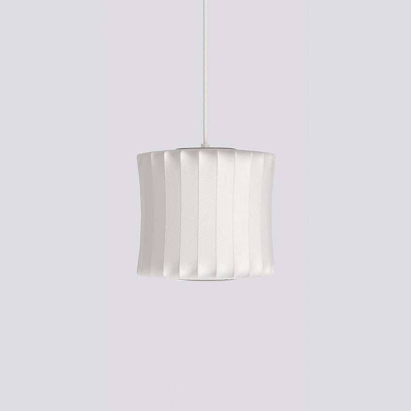 Steel Wire Silk Shade Ceiling Light 20 in White for Kitchen Island Dining Room Modern Pendant Lamp Hanging Fixture Adjustable Cord E26 Base