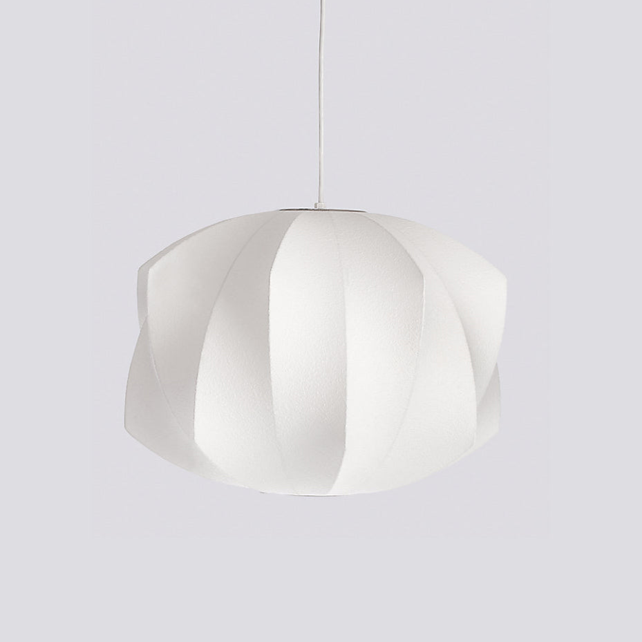 Steel Wire Silk Shade Ceiling Light 20 in White for Kitchen Island Dining Room Modern Pendant Lamp Hanging Fixture Adjustable Cord E26 Base