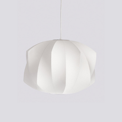 Steel Wire Silk Shade Ceiling Light 20 in White for Kitchen Island Dining Room Modern Pendant Lamp Hanging Fixture Adjustable Cord E26 Base