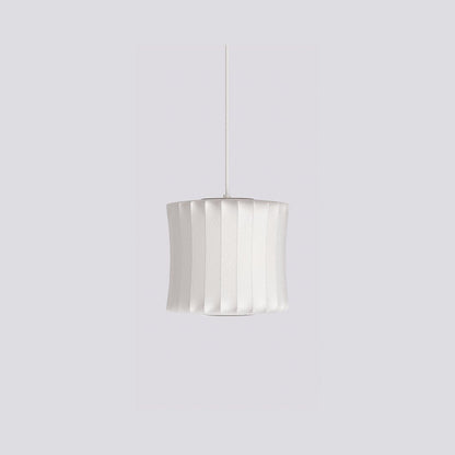 Steel Wire Silk Shade Ceiling Light 20 in White for Kitchen Island Dining Room Modern Pendant Lamp Hanging Fixture Adjustable Cord E26 Base