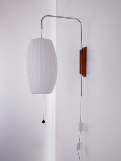 Plug-In Wall Sconce with Swivel Bracket & Frosted Glass Shade – 16 in Height, 59 in Cord – Adjustable Bedroom & Living Room Accent Light for