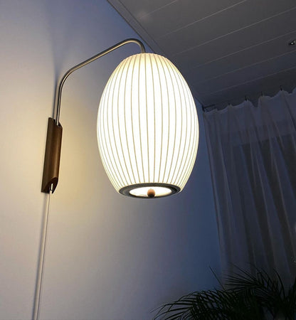 Plug-In Wall Sconce with Swivel Bracket & Frosted Glass Shade – 16 in Height, 59 in Cord – Adjustable Bedroom & Living Room Accent Light for