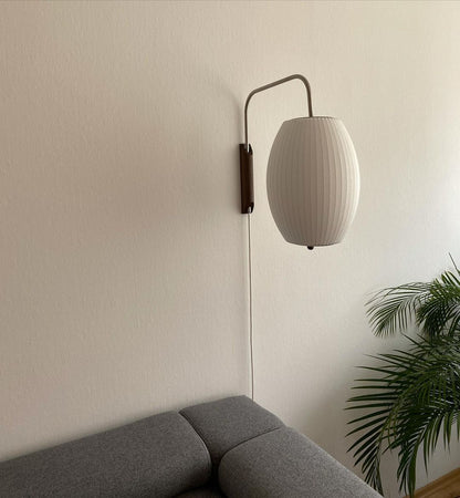 Plug-In Wall Sconce with Swivel Bracket & Frosted Glass Shade – 16 in Height, 59 in Cord – Adjustable Bedroom & Living Room Accent Light for