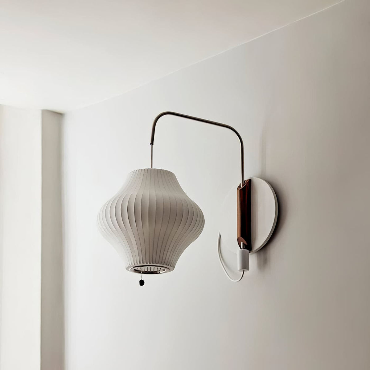 Modern Sconce Light Fixture with Walnut Accent for Bedroom Reading Nook Hallway 11x16 inch Wall Mount LED Compatible