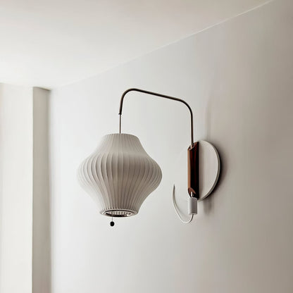 Modern Sconce Light Fixture with Walnut Accent for Bedroom Reading Nook Hallway 11x16 inch Wall Mount LED Compatible