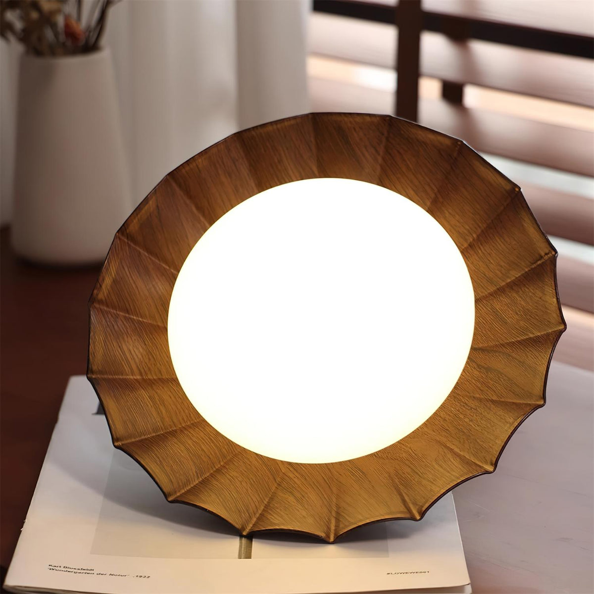 Flush Mount LED Ceiling Light 10 in Scalloped Shade for Bedroom Living Room Ambient Glow Metal Fixture Indoor Low Profile Modern Lighting
