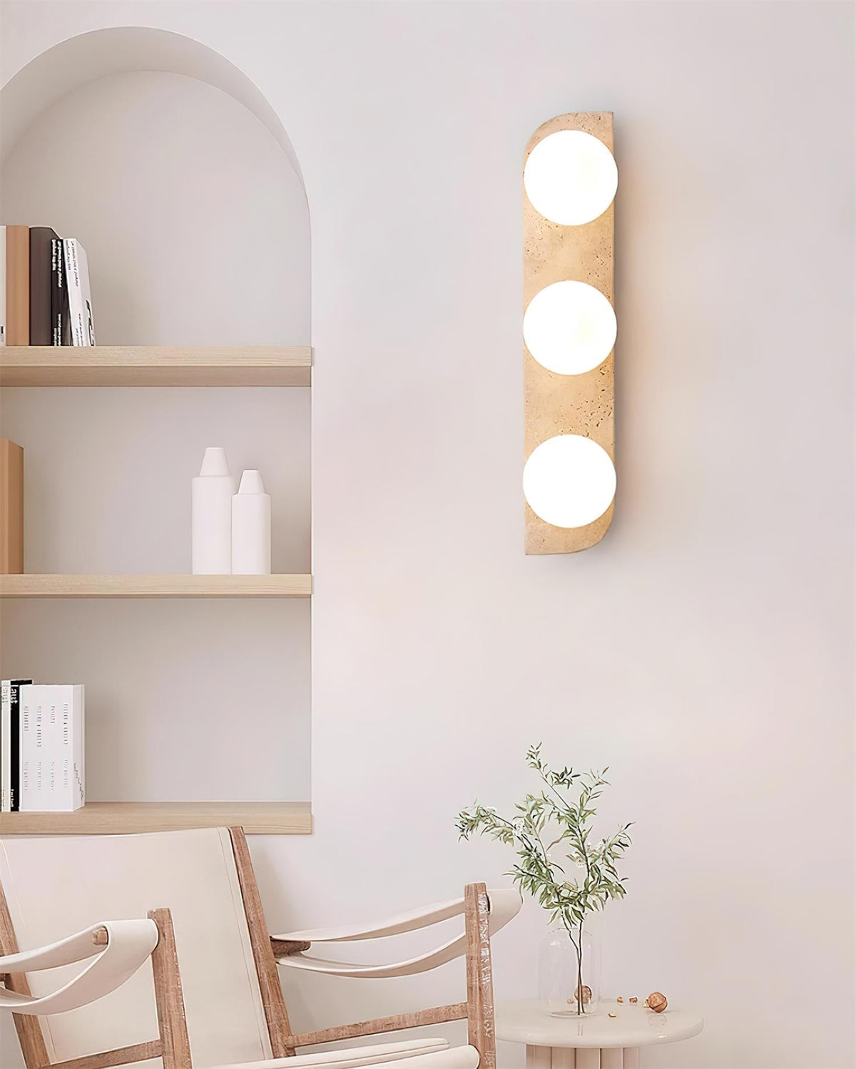 Natural Stone Sconce with G9 Socket – Textured Travertine Accent Fixture for Powder Rooms, Corridors & Bedrooms – 7W LED Compatible – Single