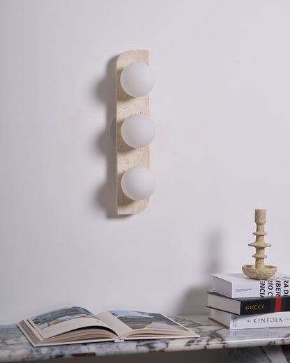 Natural Stone Sconce with G9 Socket – Textured Travertine Accent Fixture for Powder Rooms, Corridors & Bedrooms – 7W LED Compatible – Single