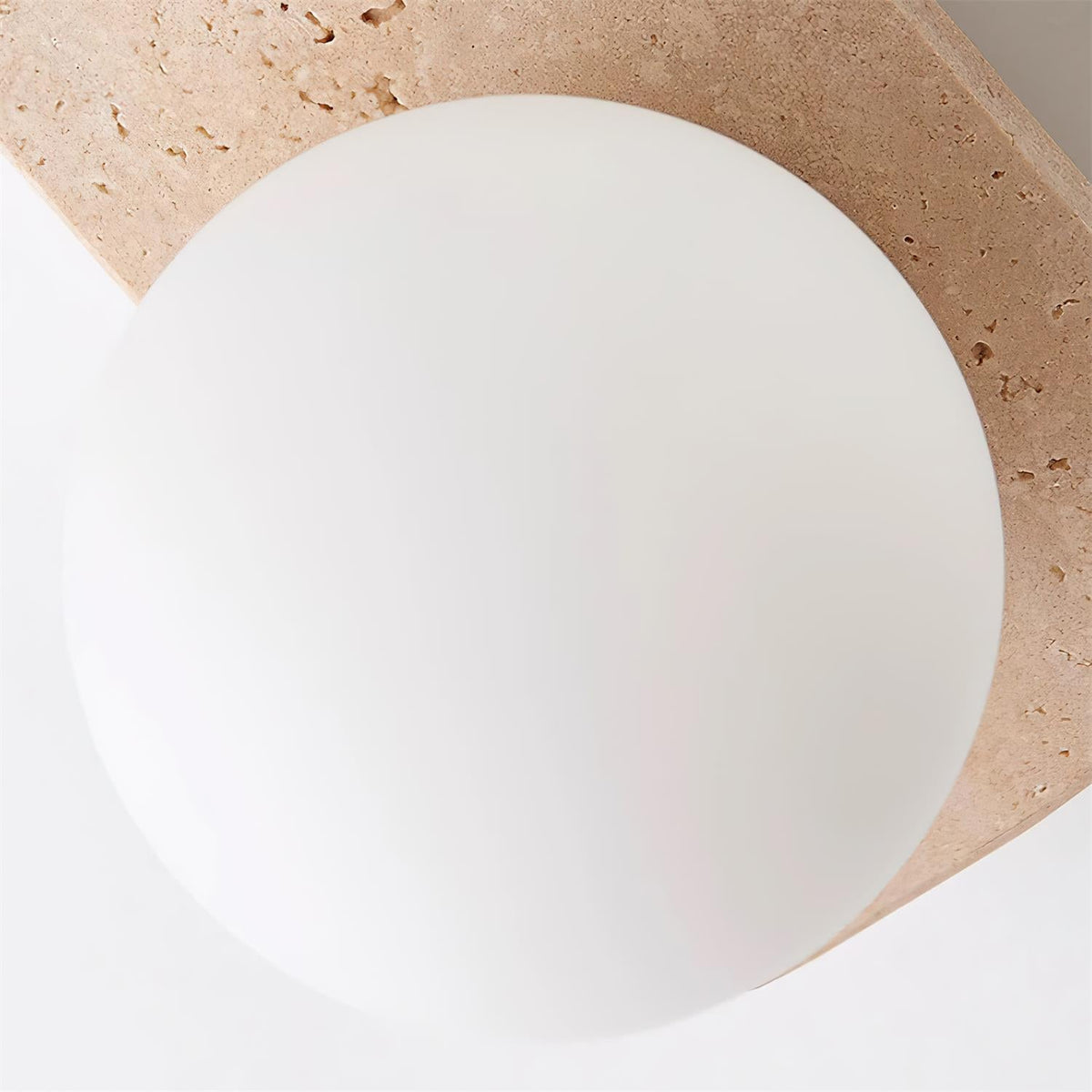 Natural Stone Sconce with Glass Globe G9 Socket Beige Neutral Ambient Light for Entryway Bathroom Bedroom Modern Minimalist Home Décor