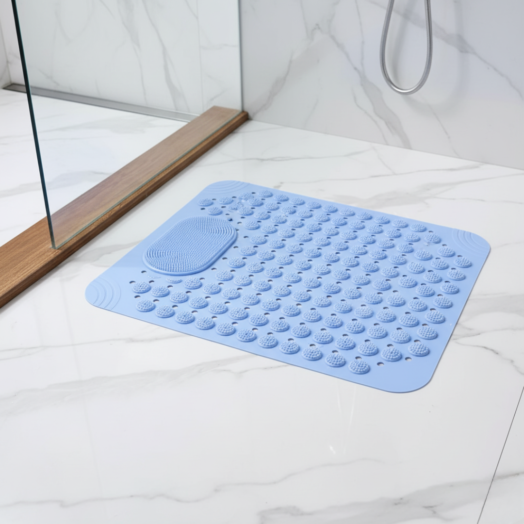 Nerix Shower Mat Non-Slip - Durable PE with Scrub Surface and Suction Cups
