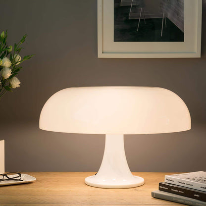Mushroom Desk Lamp with Curved Metal Shade for Bedroom Nightstand Office Reading Study Ambient Lighting E14 Socket 40W Max 12.6 in Tall Mode