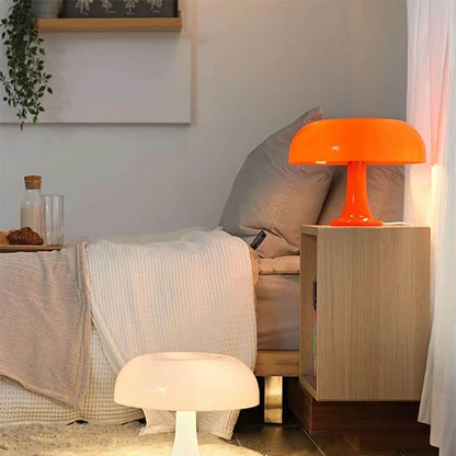 Mushroom Desk Lamp with Curved Metal Shade for Bedroom Nightstand Office Reading Study Ambient Lighting E14 Socket 40W Max 12.6 in Tall Mode