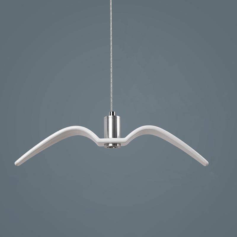 Sculptural Bird Ceiling Fixture with Adjustable Height LED Hardwired Suspension for Kitchen Islands Dining Tables Living Spaces in White or
