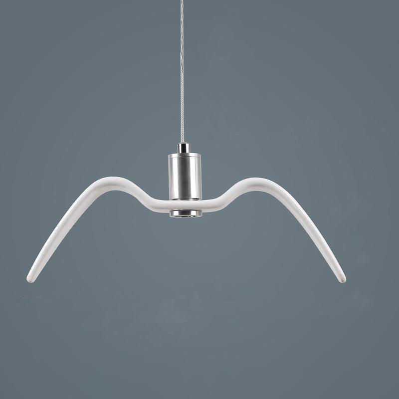Sculptural Bird Ceiling Fixture with Adjustable Height LED Hardwired Suspension for Kitchen Islands Dining Tables Living Spaces in White or