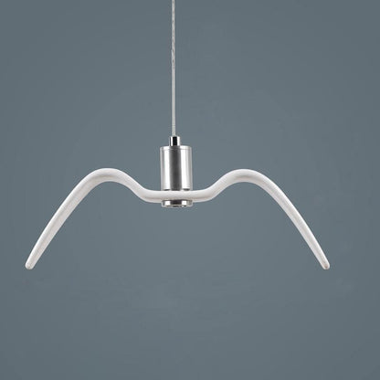 Sculptural Bird Ceiling Fixture with Adjustable Height LED Hardwired Suspension for Kitchen Islands Dining Tables Living Spaces in White or