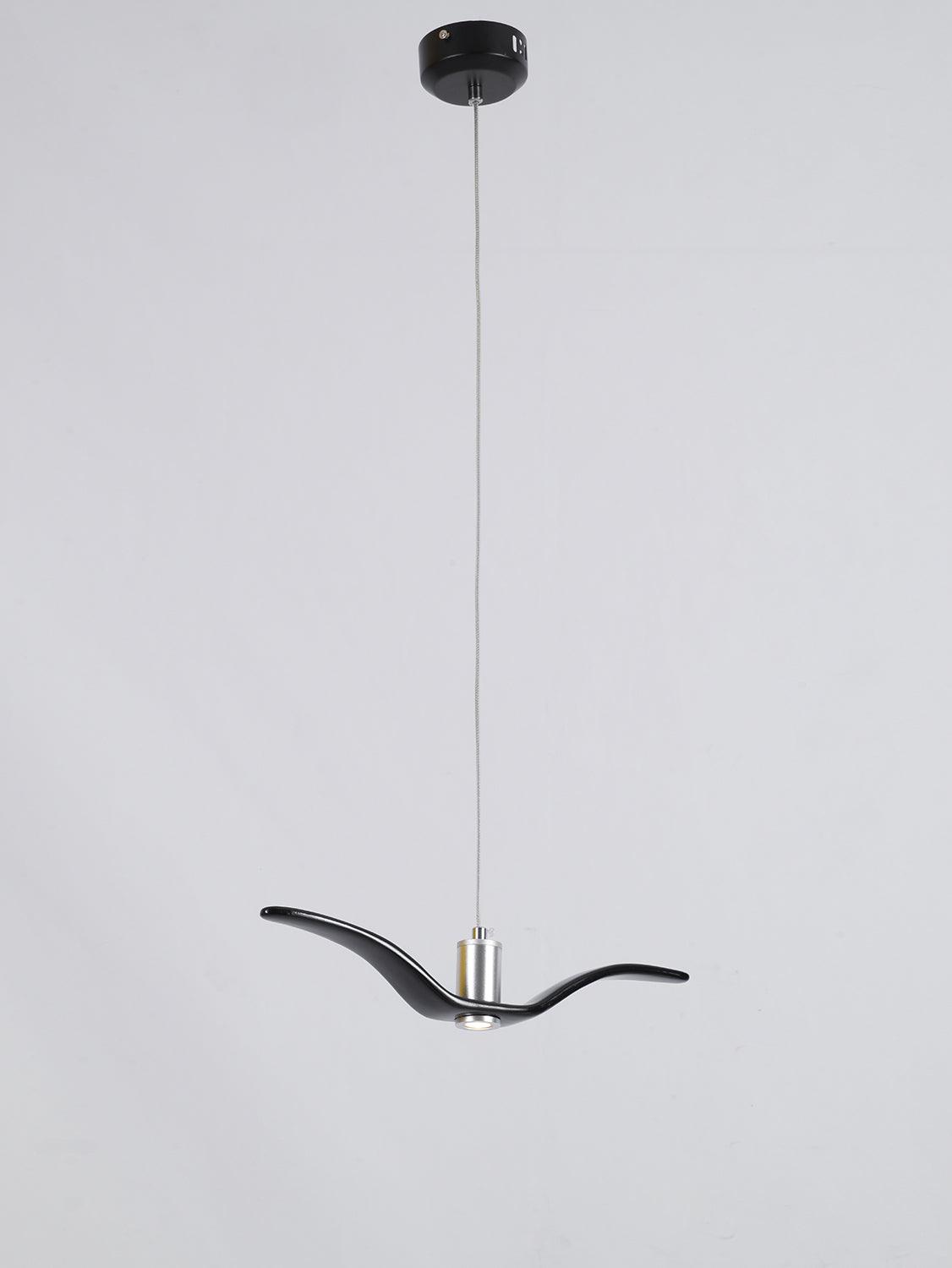 Sculptural Bird Ceiling Fixture with Adjustable Height LED Hardwired Suspension for Kitchen Islands Dining Tables Living Spaces in White or