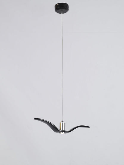 Sculptural Bird Ceiling Fixture with Adjustable Height LED Hardwired Suspension for Kitchen Islands Dining Tables Living Spaces in White or