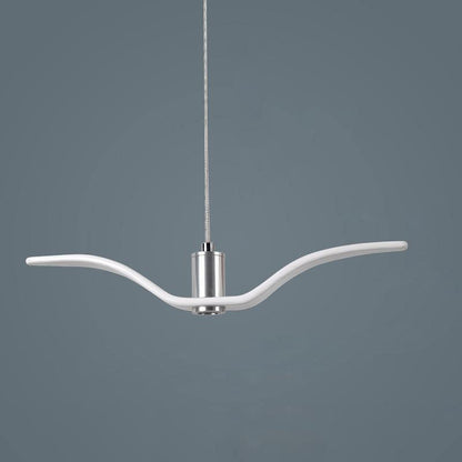 Sculptural Bird Ceiling Fixture with Adjustable Height LED Hardwired Suspension for Kitchen Islands Dining Tables Living Spaces in White or