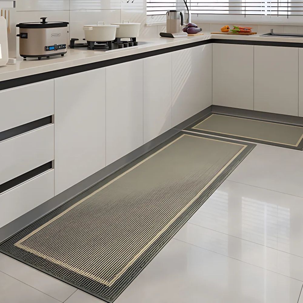 Non-Slip Washable Kitchen Mat Set - Anti-Fatigue Kitchen Floor Mats with Ribbed Surface