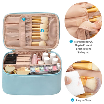 Nora Luxe | Makeup Organizer Bag with Adjustable Dividers | Travel-Friendly Design for On-the-Go Beauty