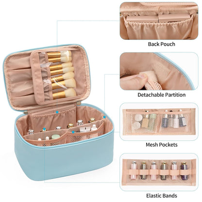 Nora Luxe | Makeup Organizer Bag with Adjustable Dividers | Travel-Friendly Design for On-the-Go Beauty