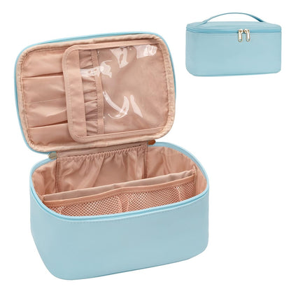 Nora Luxe | Makeup Organizer Bag with Adjustable Dividers | Travel-Friendly Design for On-the-Go Beauty
